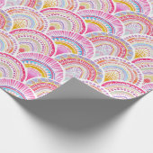 ピンクと紫の青海波オリエンタルパターン ラッピングペーパー (角)