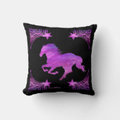 ピンクと紫の馬のシルエット装飾用クッション クッション (正面)