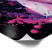 ピンクと紫の馬の抽象芸術輝き2 ポスター (コーナー)