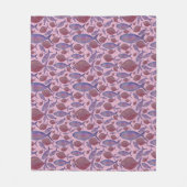 ピンクと紫の魚の毛布 フリースブランケット (正面)