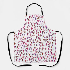 ピンクと紫の鳥の群れ エプロン