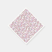 ピンクと紫の鳥の群れ スタンダードカクテルナプキン (角)