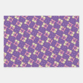 ピンクと紫の12番目の誕生日包装紙  ラッピングペーパーシート (正面)