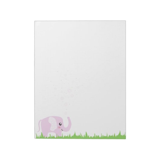 ピンクと紫ガーリーの可愛い象 ノートパッド (回転)