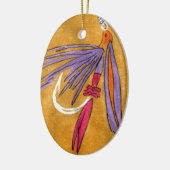 「ピンクと紫」のウェットフライのクリスマスオーナメント セラミックオーナメント (左)