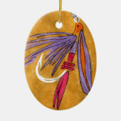 「ピンクと紫」のウェットフライのクリスマスオーナメント セラミックオーナメント (正面)