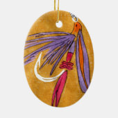 「ピンクと紫」のウェットフライのクリスマスオーナメント セラミックオーナメント (裏面)