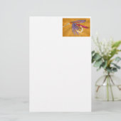 「ピンクと紫」のウェットフライ文房具 便箋 (スタンド正面)