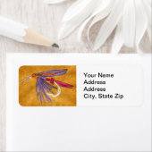 「ピンクと紫」トラウトフライ差出人住所ラベル ラベル (インサイチュ)