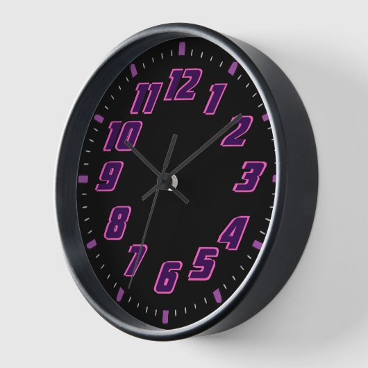ピンクと紫 壁時計 (傾斜)