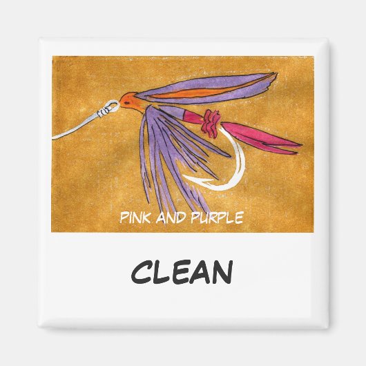 「ピンクと紫」食器洗浄機状態磁石 マグネット (正面)