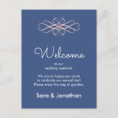 ピンクと結婚ダークブルーへようこそ ポストカード (正面)