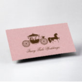 ピンクと結婚ブラウンの馬と馬車 名刺