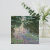 ピンクと緑と青の睡蓮　反射 招待状 (スタンド正面)