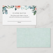 ピンクと緑のおむつラッフルインサートカード エンクロージャーカード (正面/裏面)