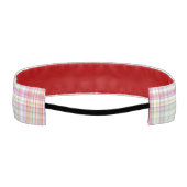 ピンクと緑のおもしろい格子模様、女の子エレガント アスレチックヘッドバンド (裏面)