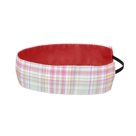 ピンクと緑のおもしろい格子模様、女の子エレガント アスレチックヘッドバンド (右)