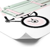 ピンクと緑のおもちゃワゴンキッズデコールプリントポスター ポスター (角)