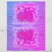 ピンクと緑のかわいらしハートパターンの両面 (裏面)