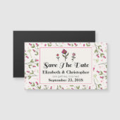 ピンクと緑のかわいらし野花が日付を保存 (正面/裏面)