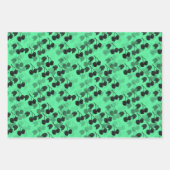 ピンクと緑のさくらんぼオン ラッピングペーパーシート (正面3)