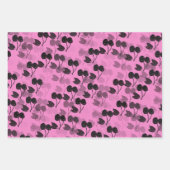 ピンクと緑のさくらんぼオン ラッピングペーパーシート (正面2)