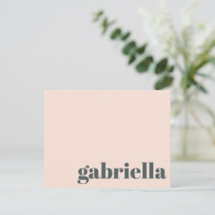 ピンクと緑のはっきりしたタイポグラフィパーソナライズされた名 ノートカード