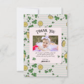 ピンクと緑のアイリッシュシャームロックアンドコイン誕生日 サンキューカード (正面)