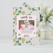 ピンクと緑のアイリッシュシャームロックアンドコイン誕生日 サンキューカード (スタンド正面)