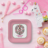 ピンクと緑のアフリカ系アメリカ人のナツクラッカーホリデー ペーパープレート (パーティー)