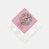 ピンクと緑のアフリカ系アメリカ人のナツクラッカーホリデー 縁ありカクテルナプキン (角)