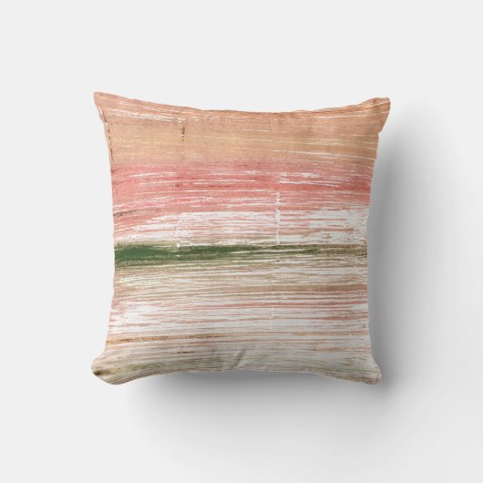 ピンクと緑のアート クッション (正面)