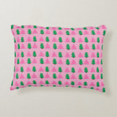 ピンクと緑のクリスマスツリーズアクセント枕 アクセントクッション (裏面)
