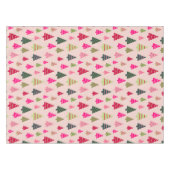 ピンクと緑のクリスマスツリー テーブルクロス (正面(横))
