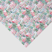 ピンクと緑のクリスマスビレッジ 薄葉紙 (詳細)