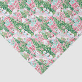 ピンクと緑のクリスマスビレッジ 薄葉紙 (詳細)