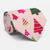 ピンクと緑のクリスマス ネクタイ (ロール)