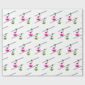 ピンクと緑のゴンドラ ラッピングペーパー (フラット)