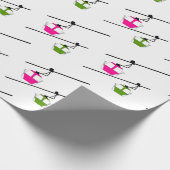 ピンクと緑のゴンドラ ラッピングペーパー (角)