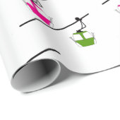 ピンクと緑のゴンドラ ラッピングペーパー (ロールコーナー)