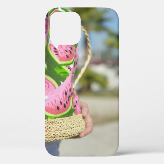 ピンクと緑のスイカが印刷されたバッグ Case-Mate iPhoneケース (裏面)