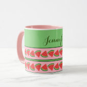 ピンクと緑のスイカのウェッジ – パーソナライズされた マグカップ (正面左)