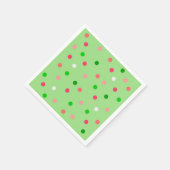 ピンクと緑のスイカ水玉模様 スタンダードカクテルナプキン (角)