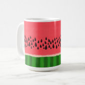 ピンクと緑のスイカ コーヒーマグカップ (正面左)