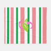 ピンクと緑のストライプフリースブランケット フリースブランケット (正面(横))