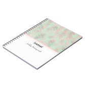 ピンクと緑のスパッタ抽象芸術ジャーナル ノートブック (左側)