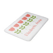 ピンクと緑のチューリップをリバーシブルパーソナライズされたにする バスマット (アングル)