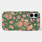 ピンクと緑のチューリップフローラの水色 Case-Mate iPhoneケース (裏面 (横))