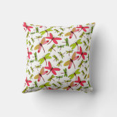 ピンクと緑のトンボのモノグラム クッション (裏面)
