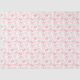 ピンクと緑のドット付きピンクの弓 薄葉紙